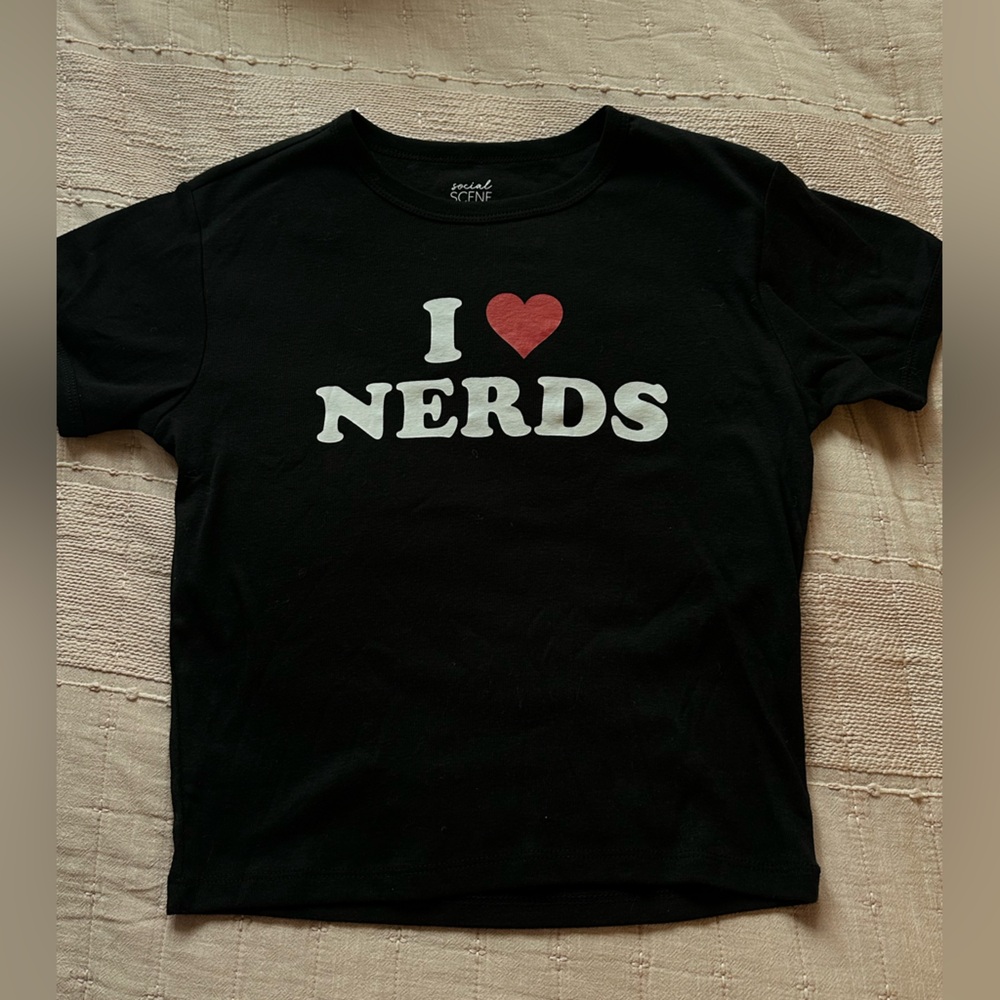 I Heart Nerds Cropped Baby Tee Size M